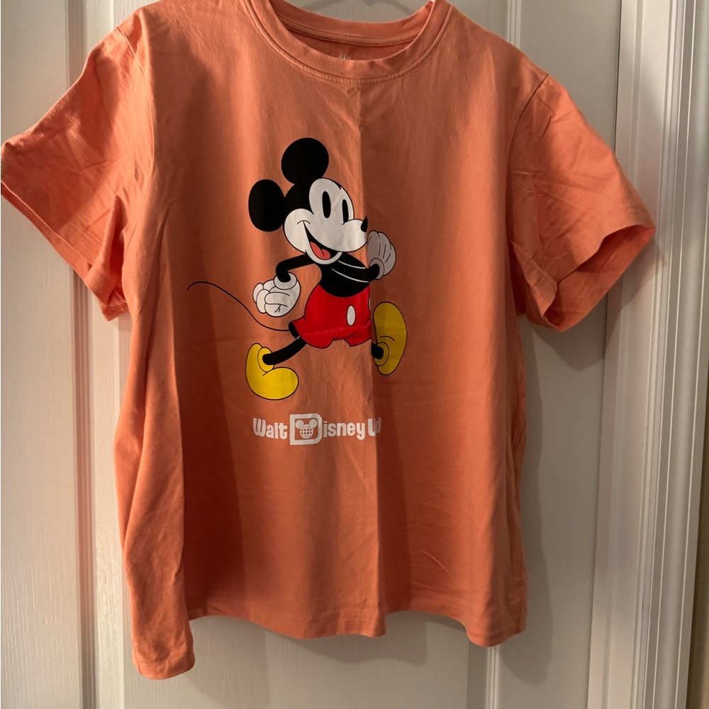 Disney Kids Coral Mickey Mouse Cropped Tee